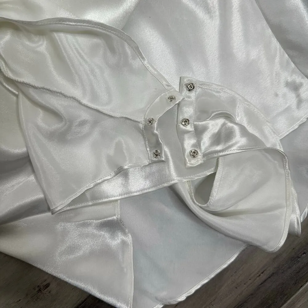 Victoria's Secret Vintage Gold Label Satin Romper Playsuit Women's White Size P - Image 4