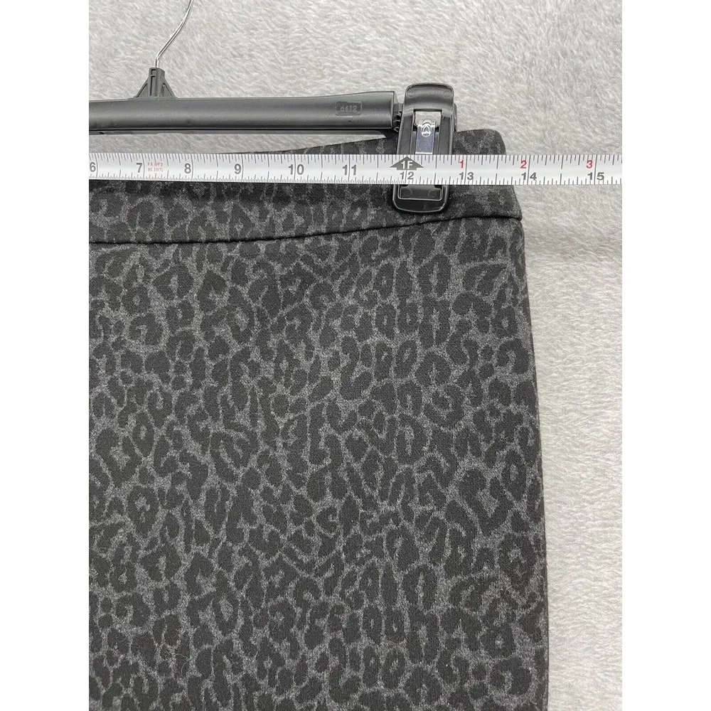 Loft Ann Taylor Women's Petite Animal Print A Line Skirt 2P Black Gray Leopard - Image 7
