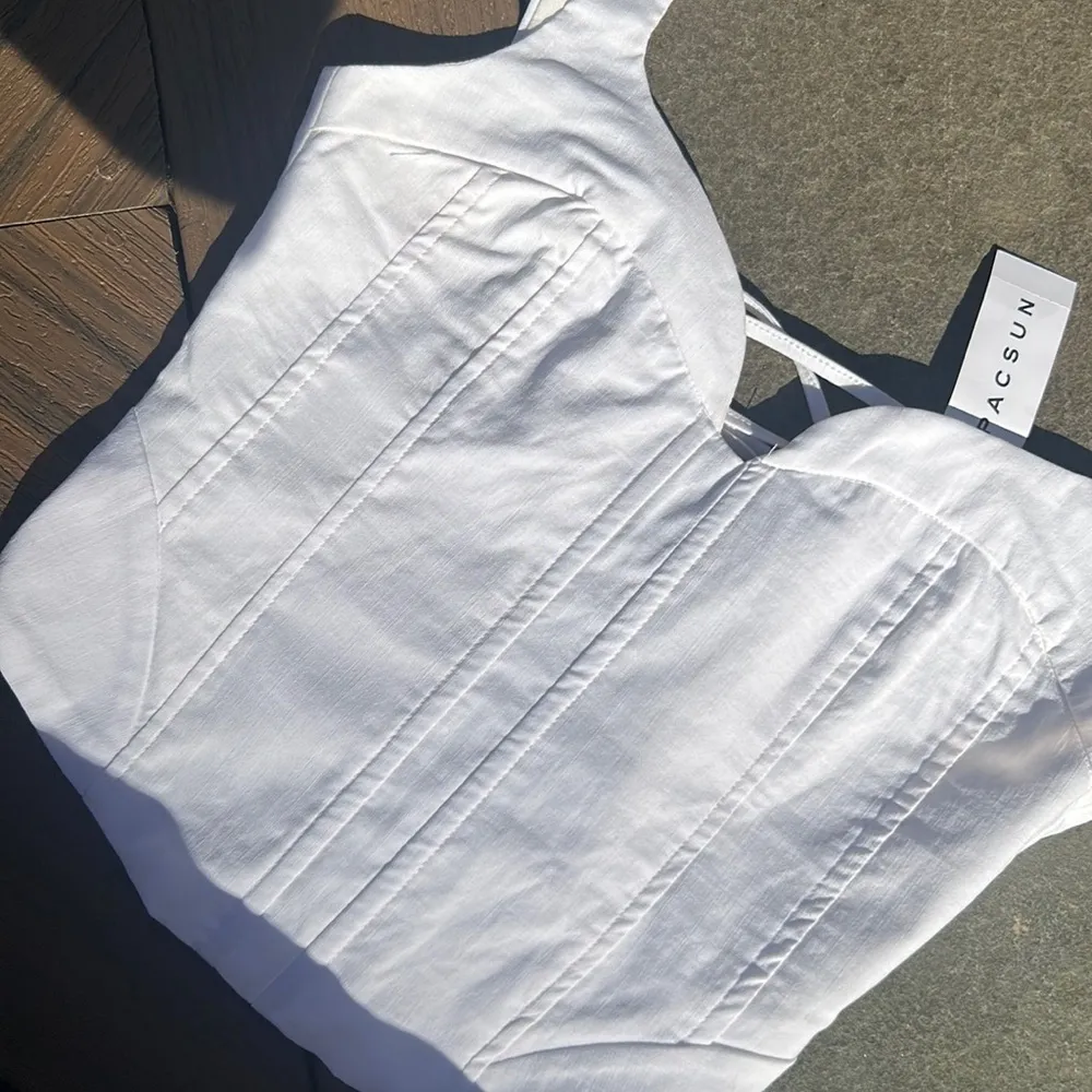 NWT LA Hearts Tie Up Linen Corset Top - Image 2