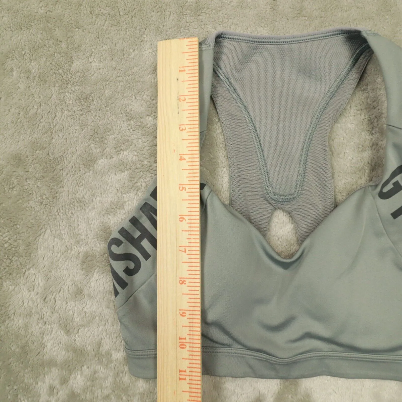 Gymshark GS Power Sport Bra Logo Spellout Grey size‎ XS GLSB5076 - Image 6