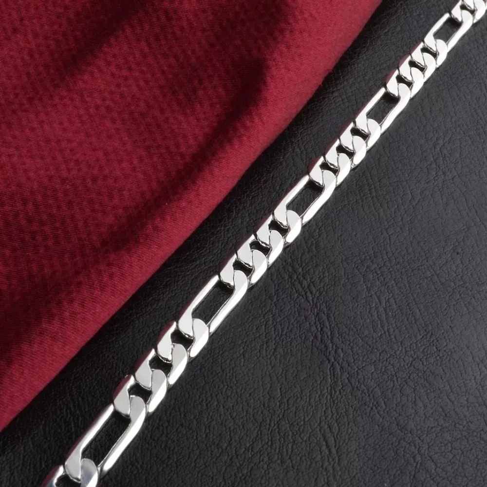 Figaro Chain Bracelet | 925 Sterling Silver‎ - Image 10