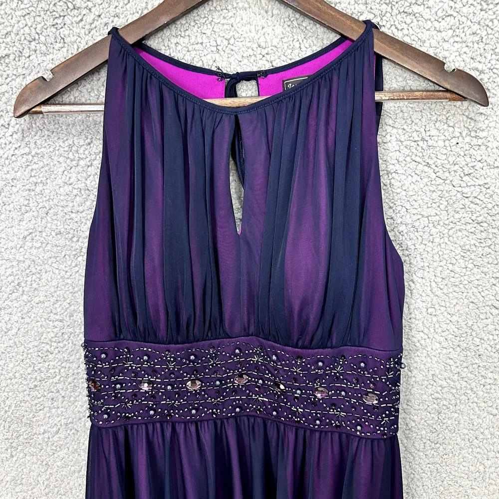 Jessica Howard Babydoll‎ Dress Womens 6P Purple Mesh Overlay Rhinestone Y2K HOCO - Image 3