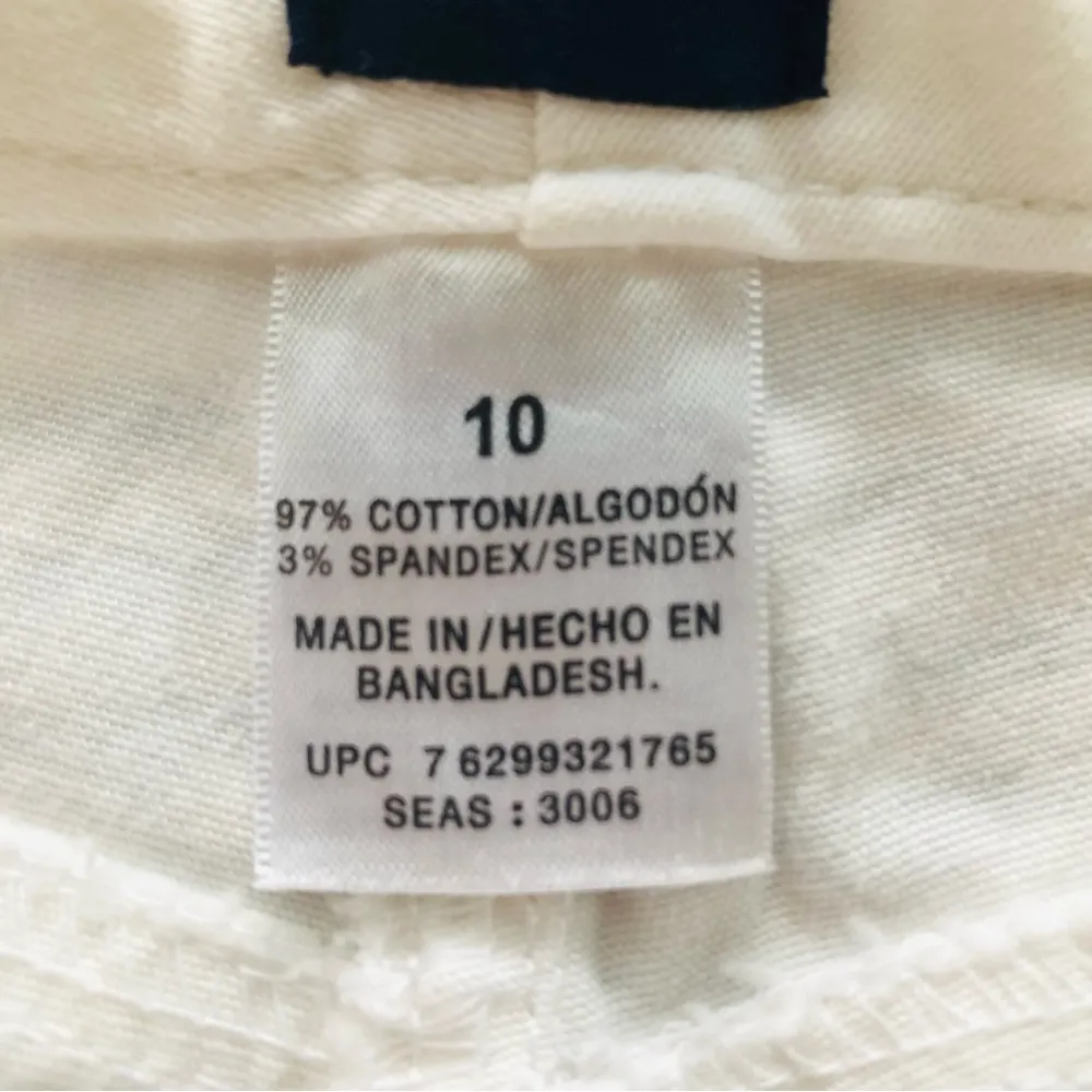 BASIC EDITIONS Womens White Shorts Size 10 Turn Up Cuff - Image 8