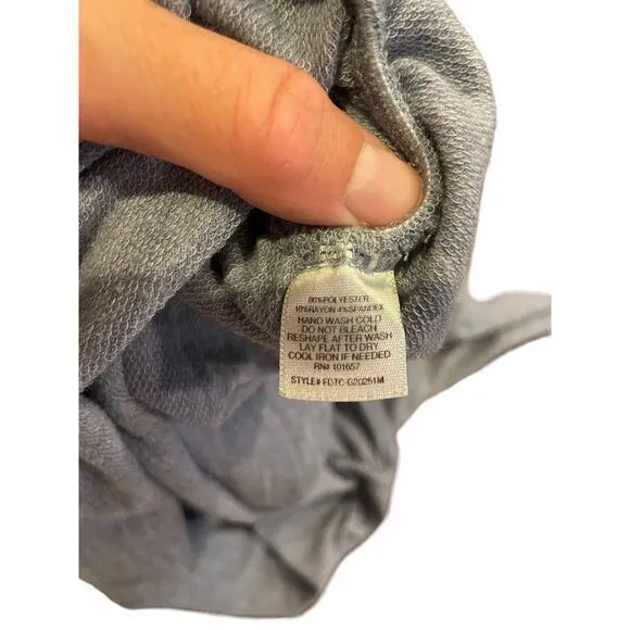 Femme Maternity Cowl Neck Drawstring Heathered Blue Pullover Top Side Ruching Size undefined - Image 4