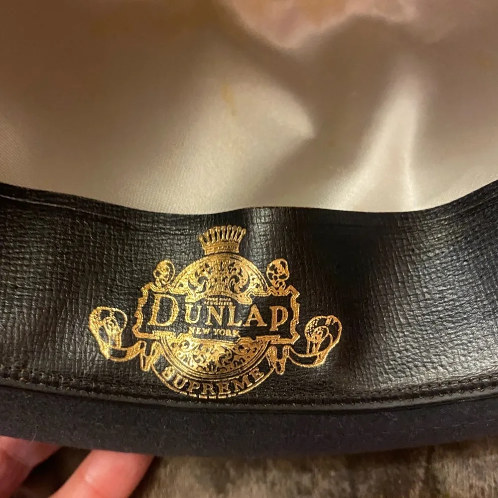 Vintage DUNLAP Fedora hat Black /sequin red strap Spaceweight - Image 5