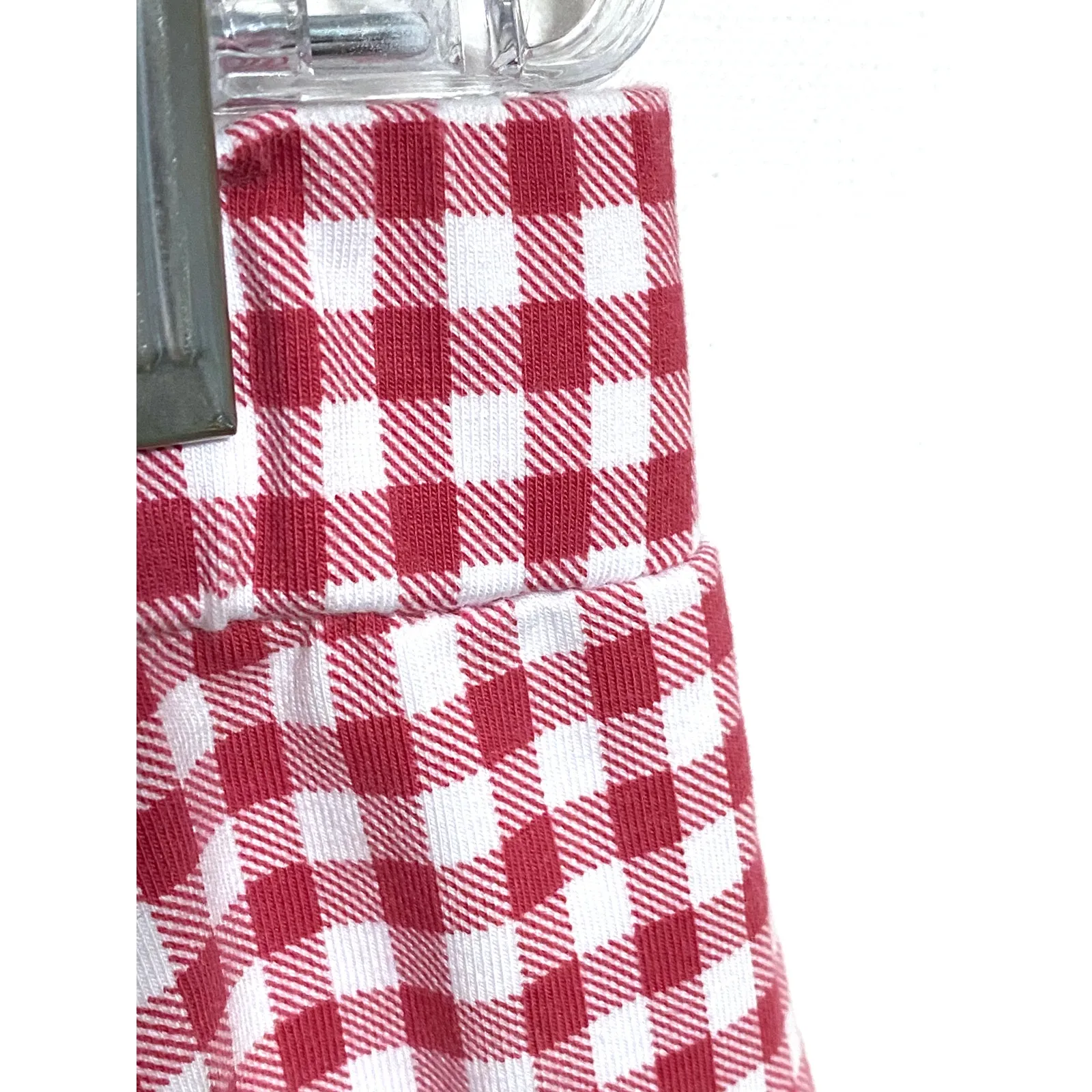 Susan Graver Weekend Crop Pull On Pants M Red Gingham Cottagecore Preppy Picnic - Image 3