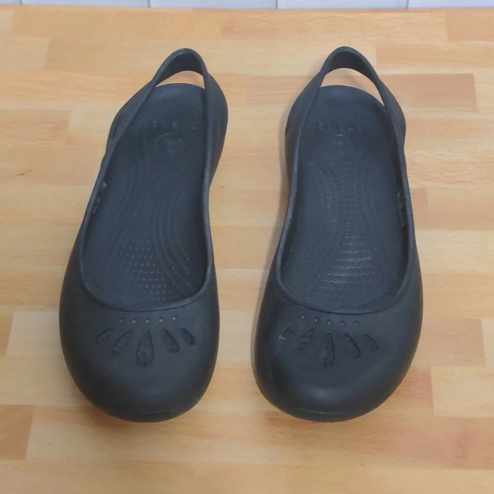Crocs Black Thea Flats Slingbacks 11701 Croslite Comfort Casual Work - Size 10 - Image 7