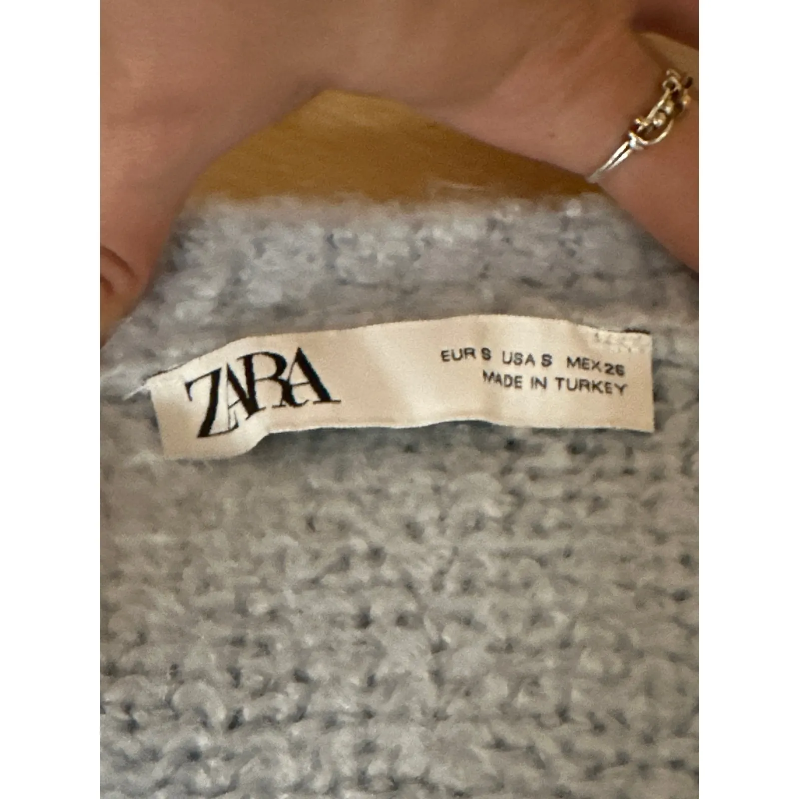 Zara Blue Yellow Embroidered Floral Long Sleeve Button Up Cardigan Sweater Top S - Image 3