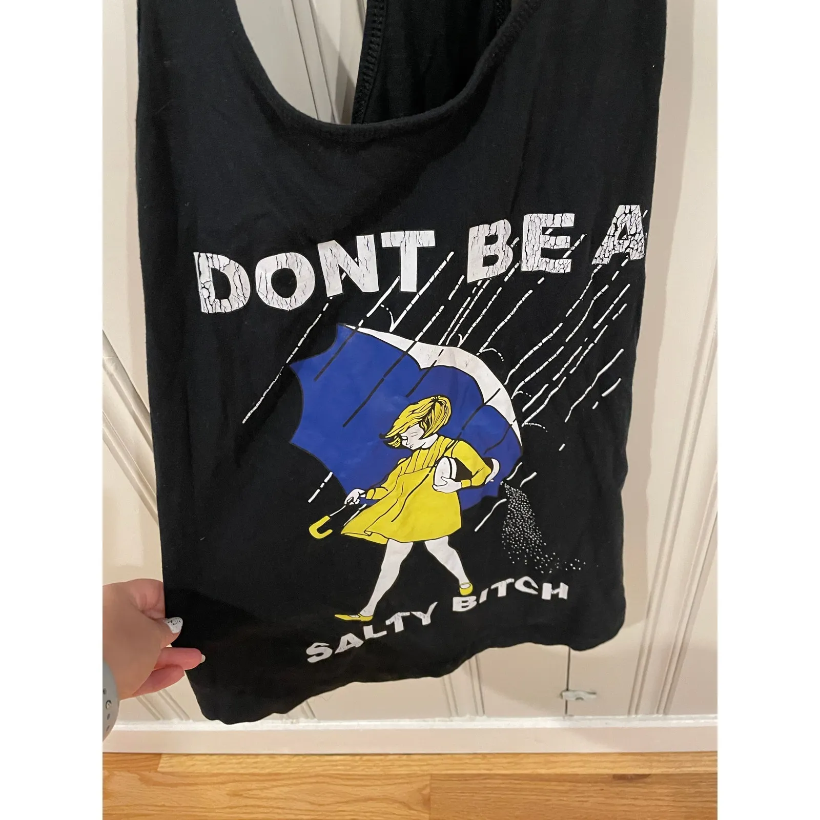 Don’t be a salty betch black tank top Medium - Image 3