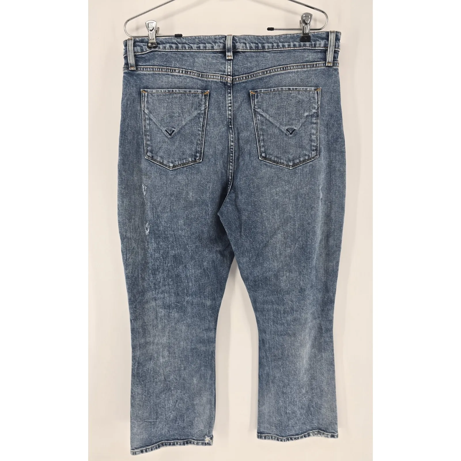 Hudson Jeans Holly Cropped Boot 32 Light Wash Distressed High Rise Festival Boho Blue Size undefined - Image 3