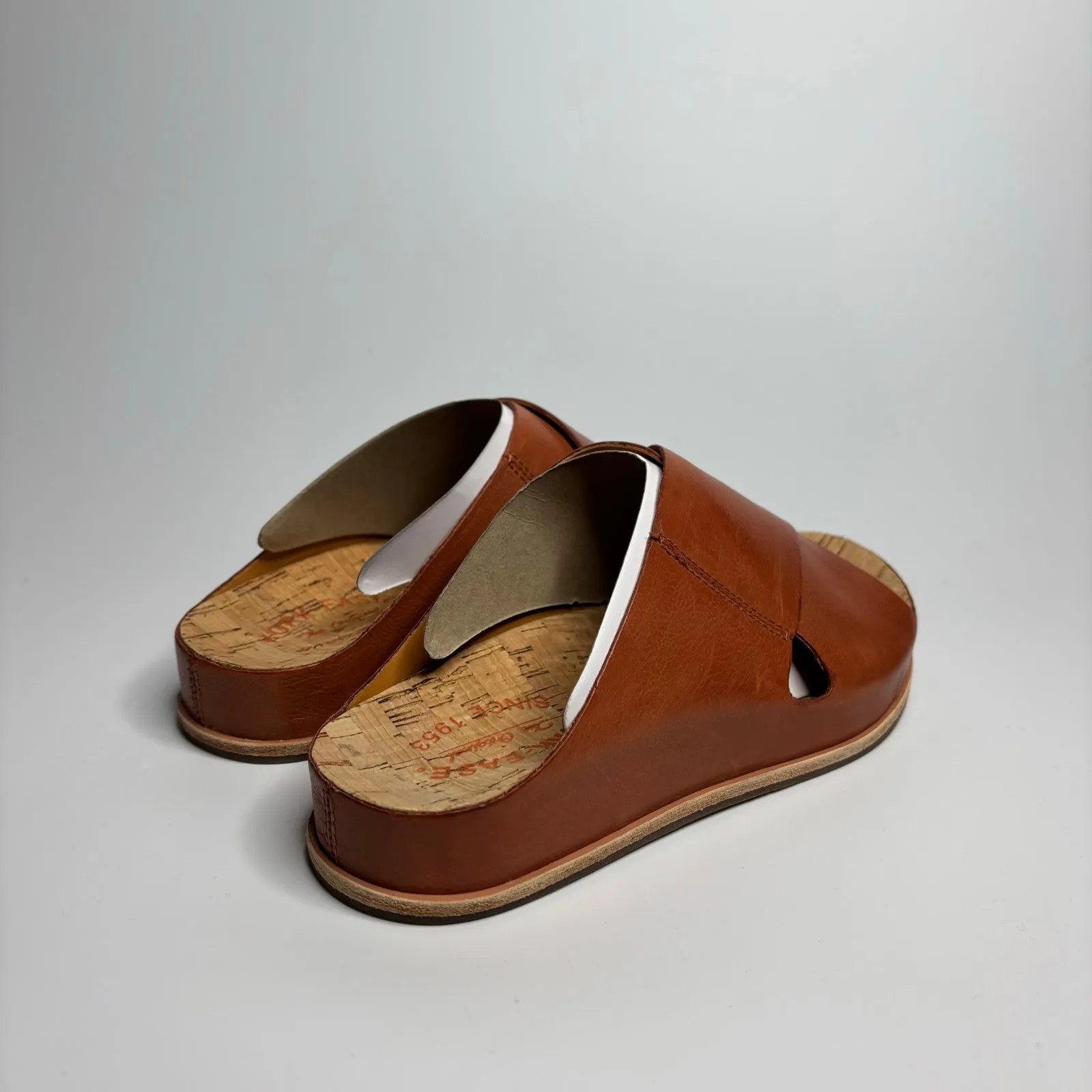 Kork-Ease Tutsi Cross Band Leather Slide Sandals in Rust - Image 4
