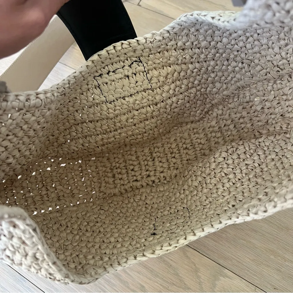 Anine Bing Lou Monogram Bag in Natural & Cognac with Replaced Strap - Image 10