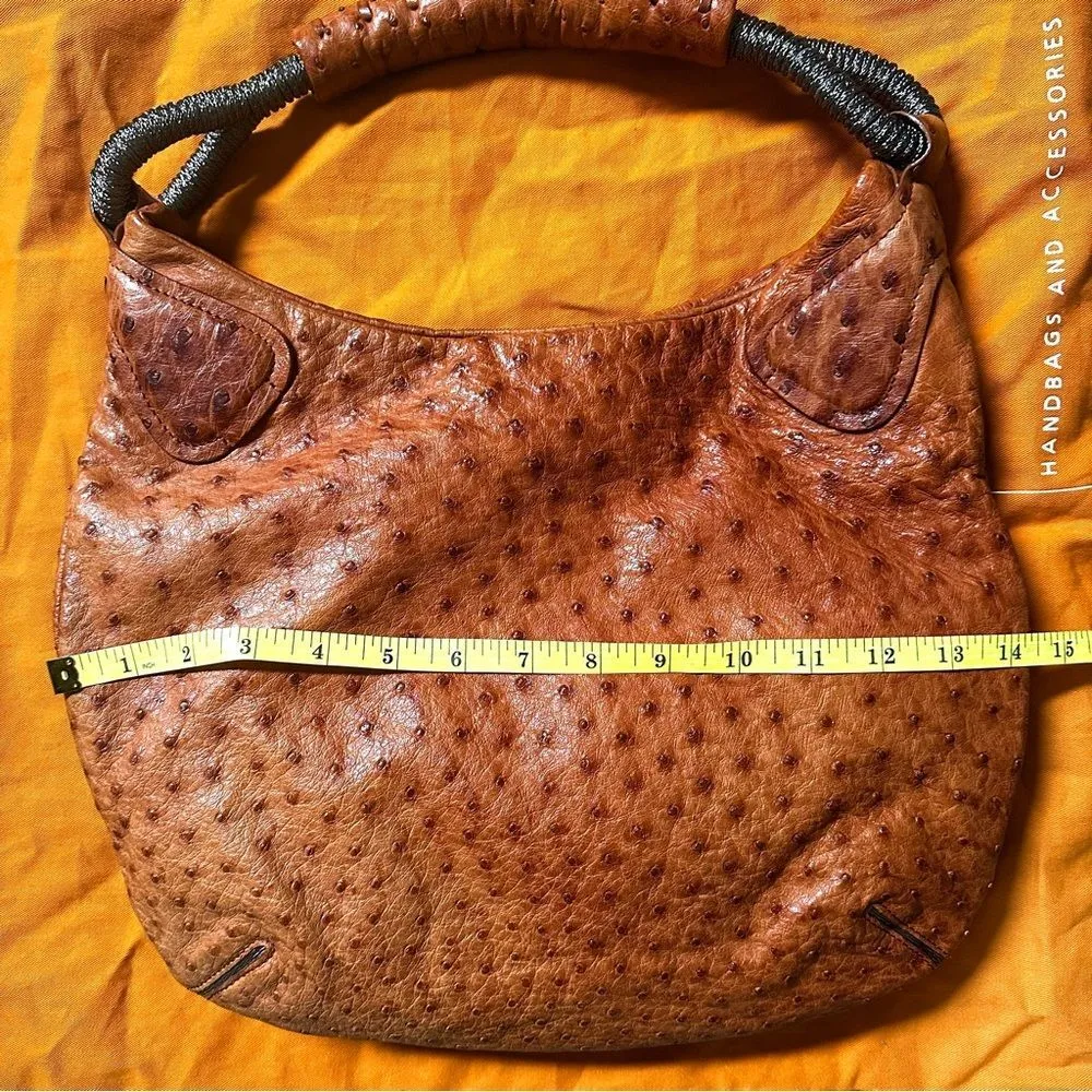 Nuti orange ostrich shoulder bag - Image 15