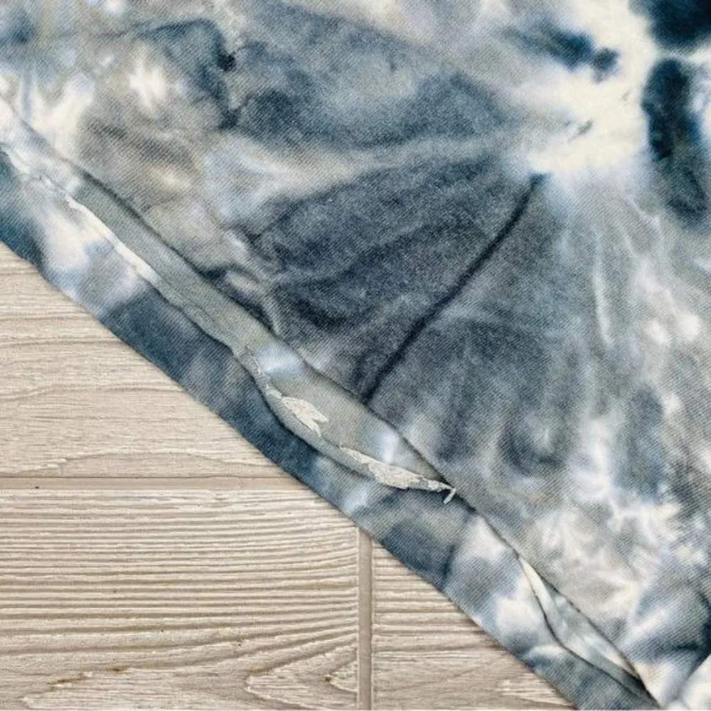 Oneita tie dye panther cropped T shirt top colorwear preshrunk cotton extra larg Blue Size XL - Image 2