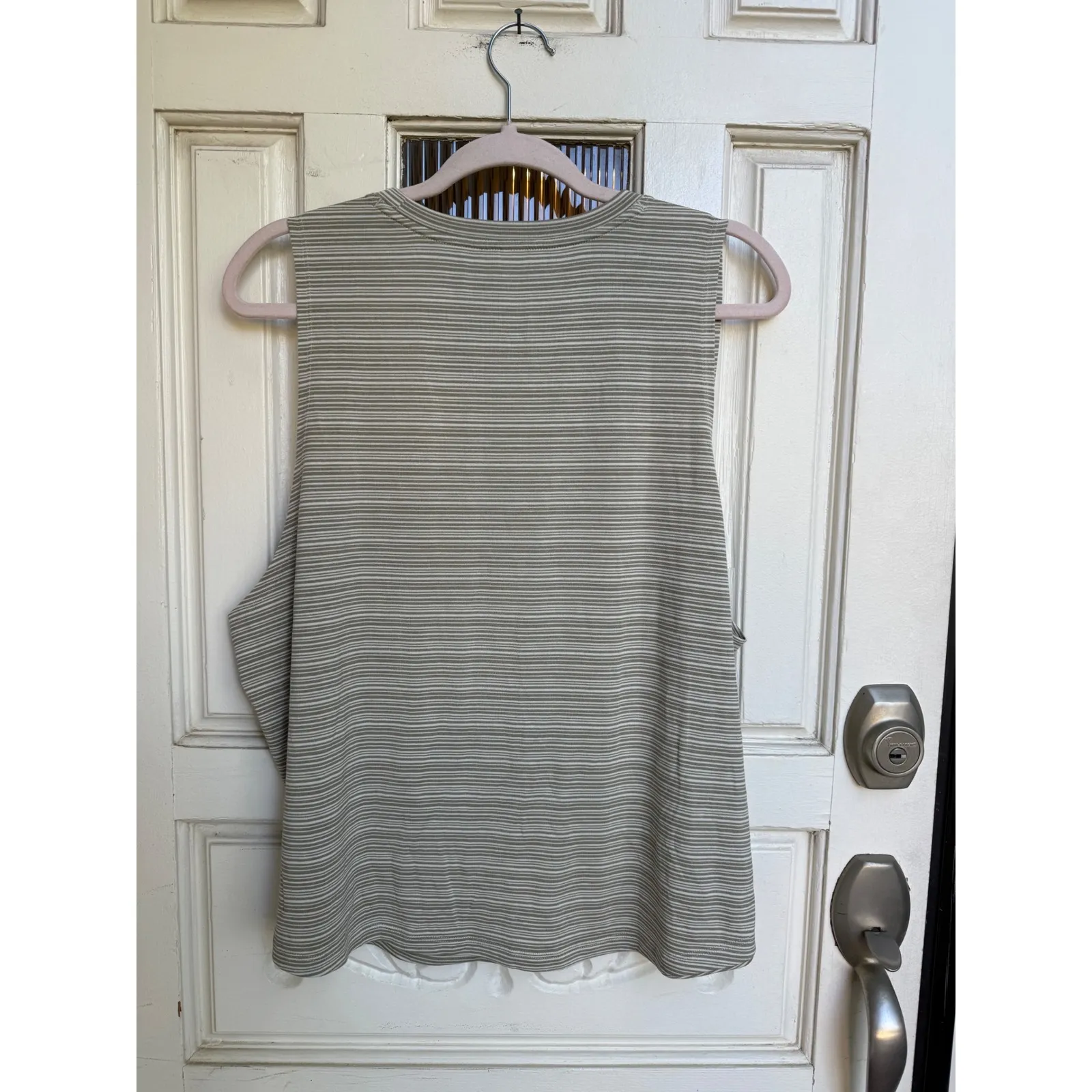 Athleta Striped Sleeveless Tank Top Women's‎ Green Beige Athletic Size 1X - Image 3