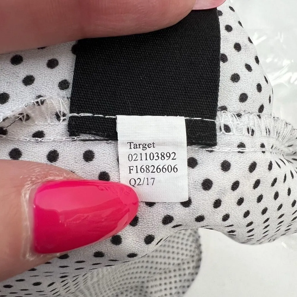 Who What Wear 2X Blouse Top Sleeveless High Neck Polka Dot Ruffle Keyhole Womens - Image 8