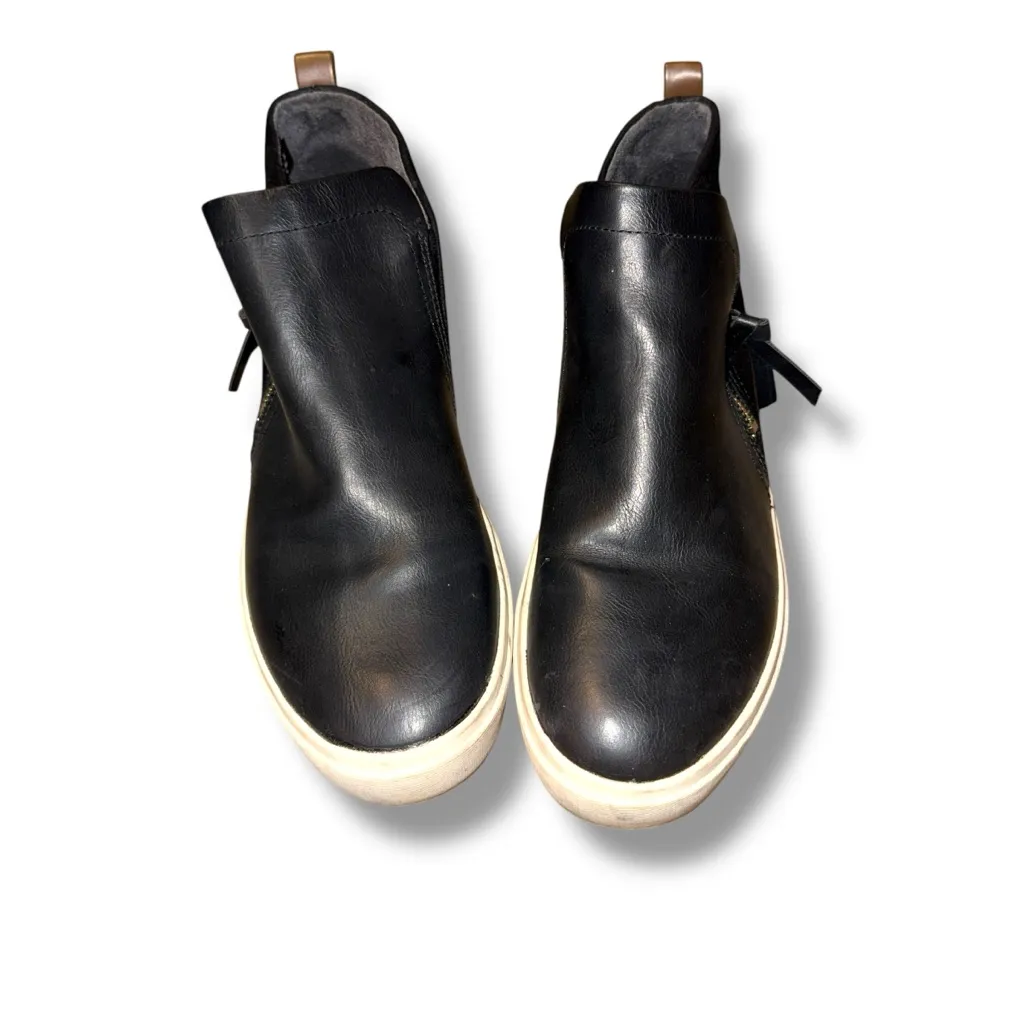 Dr. Scholl's Wanderay Black Faux Leather Side Zip Sneakers Sz 9.5 - Image 2