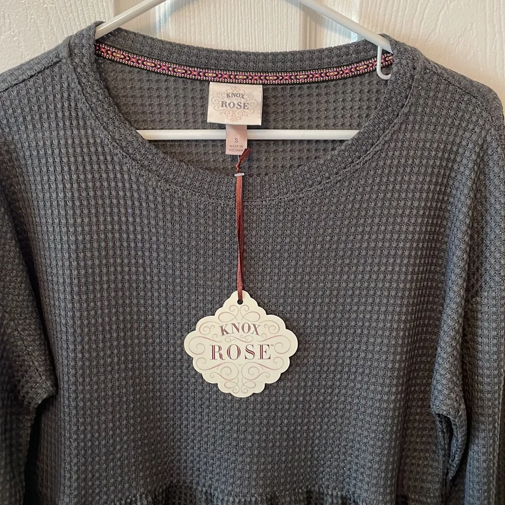 Knox Rose waffle peplum top - Image 2