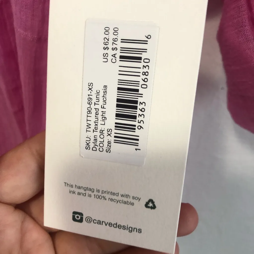 Carve Designs Dylan Textured Shirt pink size xs tunic beach coverup NWT - Image 4