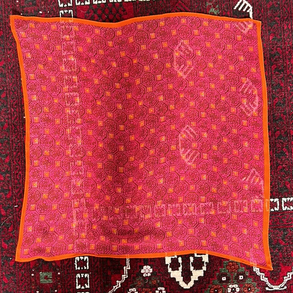 Kenneth Cole Orange/Pink Silk Chiffon Scarf - Image 3