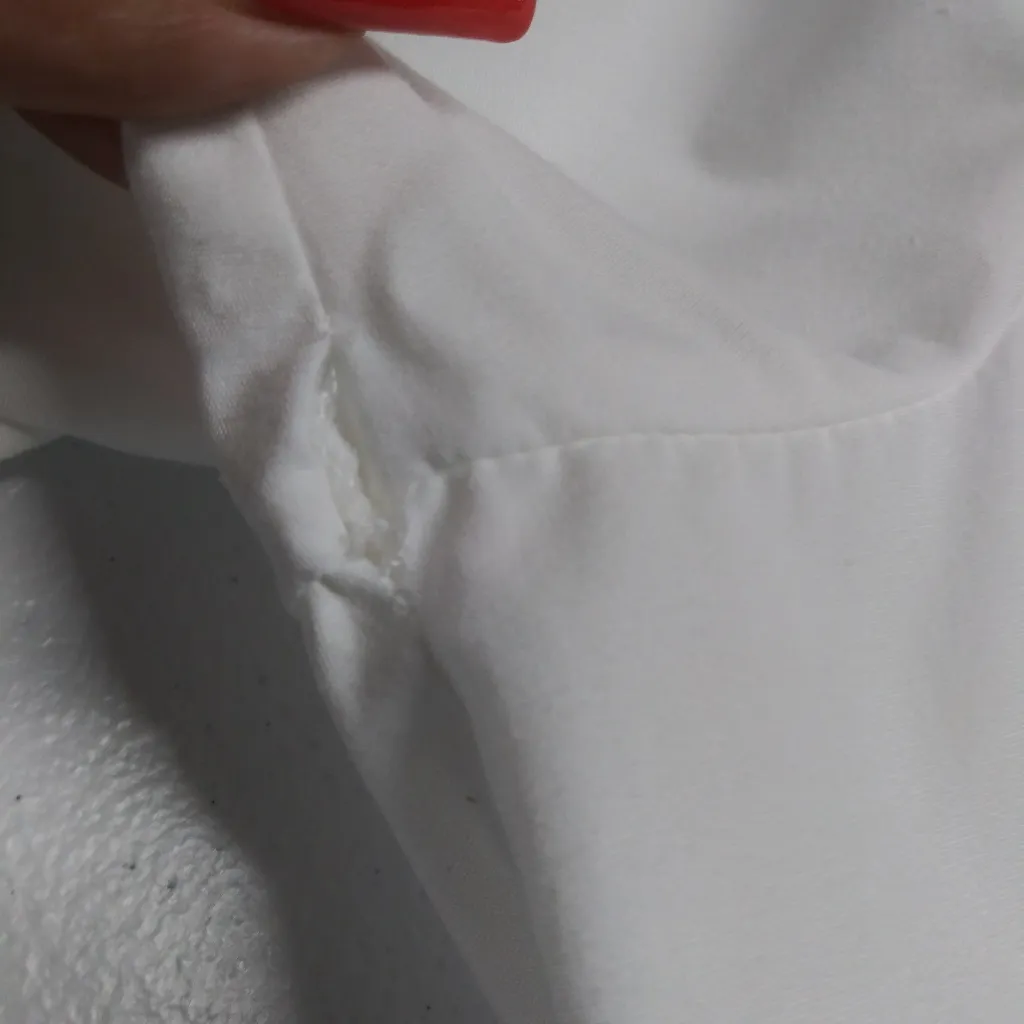 Gretchen Scott Pique All Day Shirt White Button-Up Shirt Size Small - Image 10