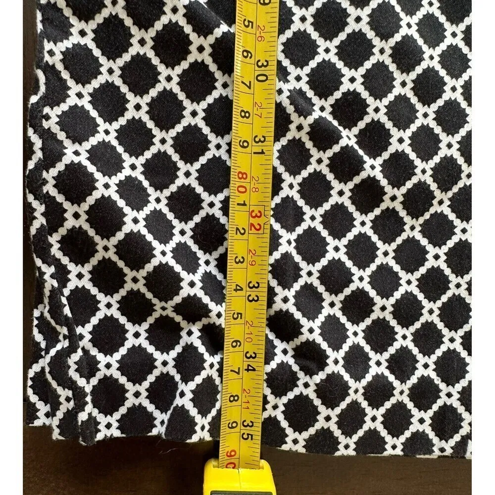 Zac and Rachel Womens Black & White Geometric Print Pants Slacks Size 8 - Image 8