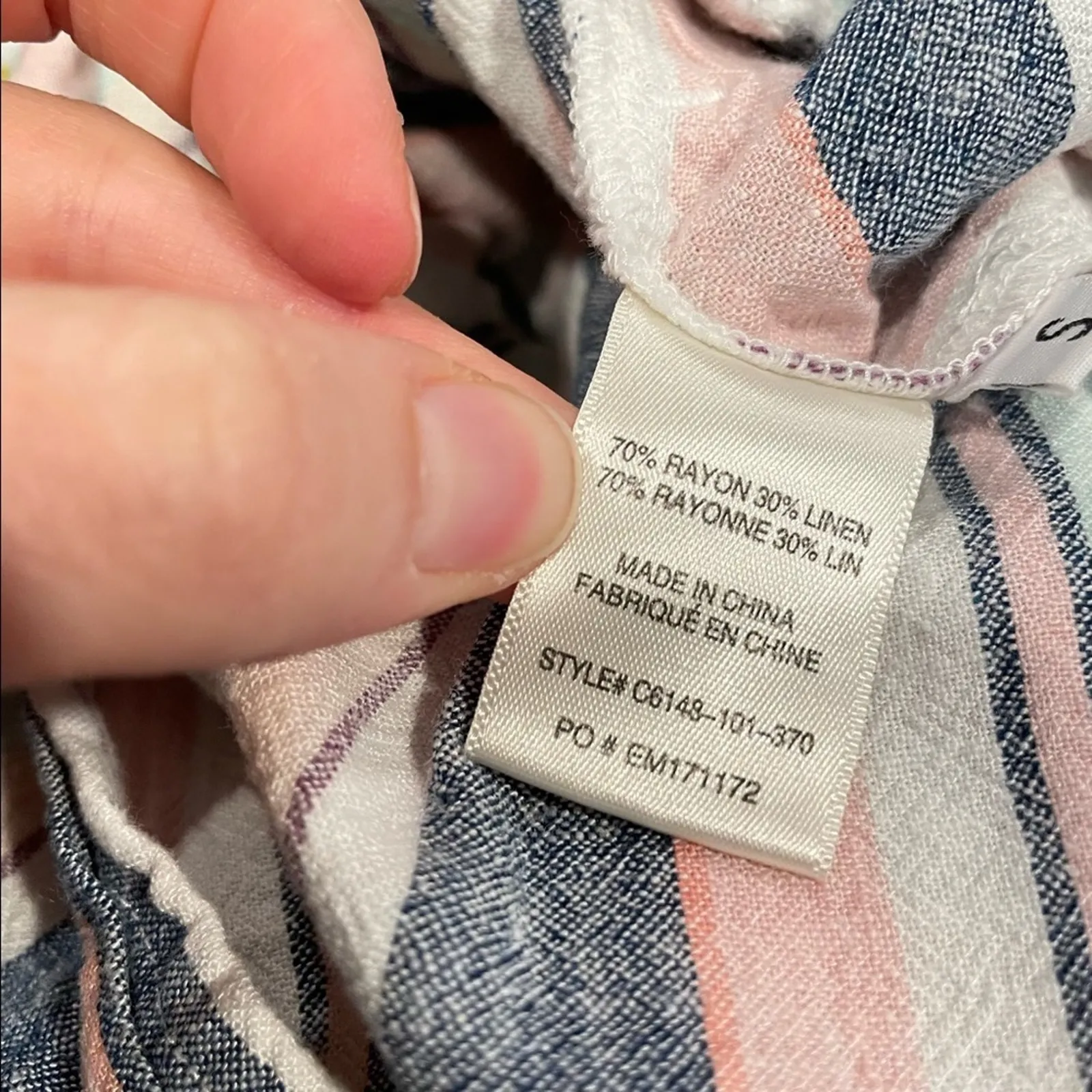 Cloth & Stone Pink & Grey Striped Sleeveless Wide Leg Jumpsuit S - Image 10