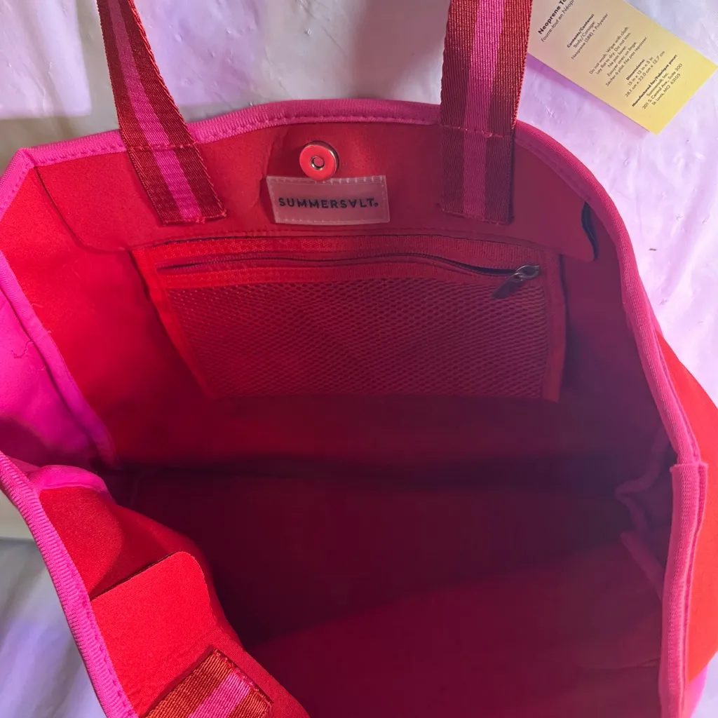 Summersalt Pink and Red Tote Bag - Image 8