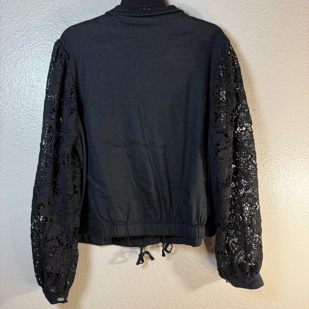I.N.C International Concept Black Lace Sleeve Women's Jacket SZ:XL - Image 3