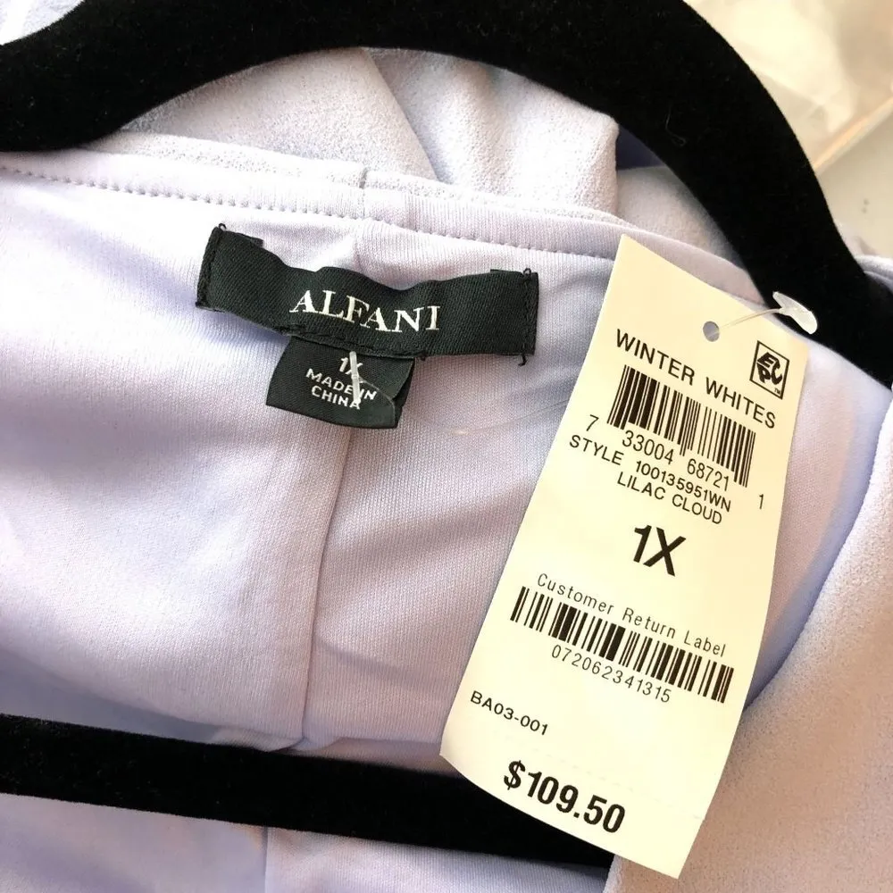 Alfani Womens Wrap Dress Long Sleeve V Neck Purple 1X - Image 4