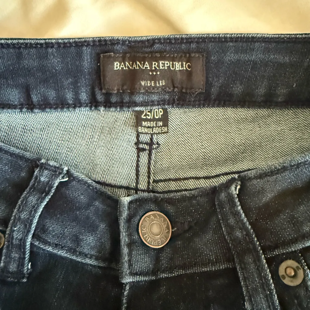 Banana Republic Dark Blue Wide Leg Jeans - Image 3