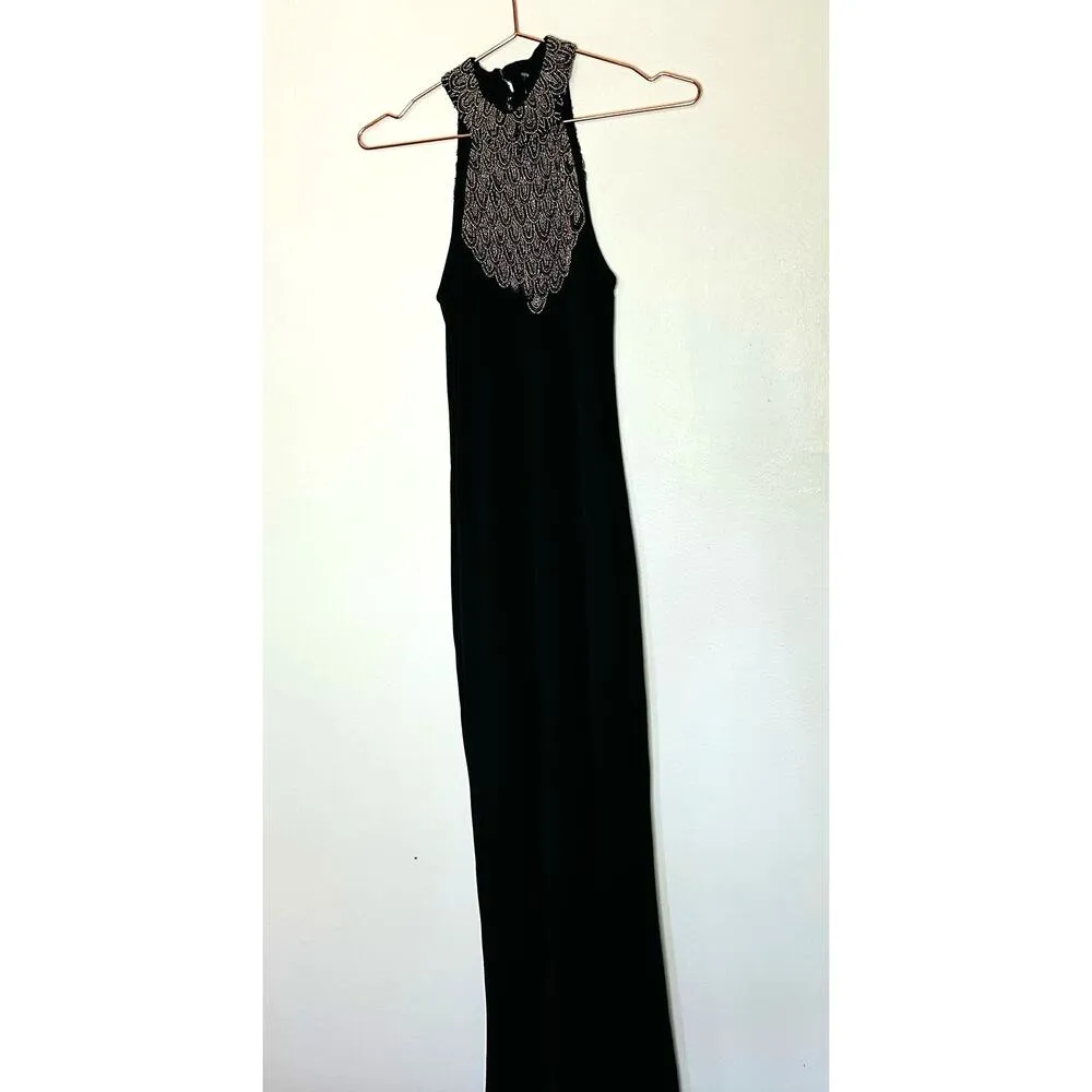 Parker Women's Black Kyler Halter Neckline Sleeveless Cocktail Gown Dress Size 2 - Image 3