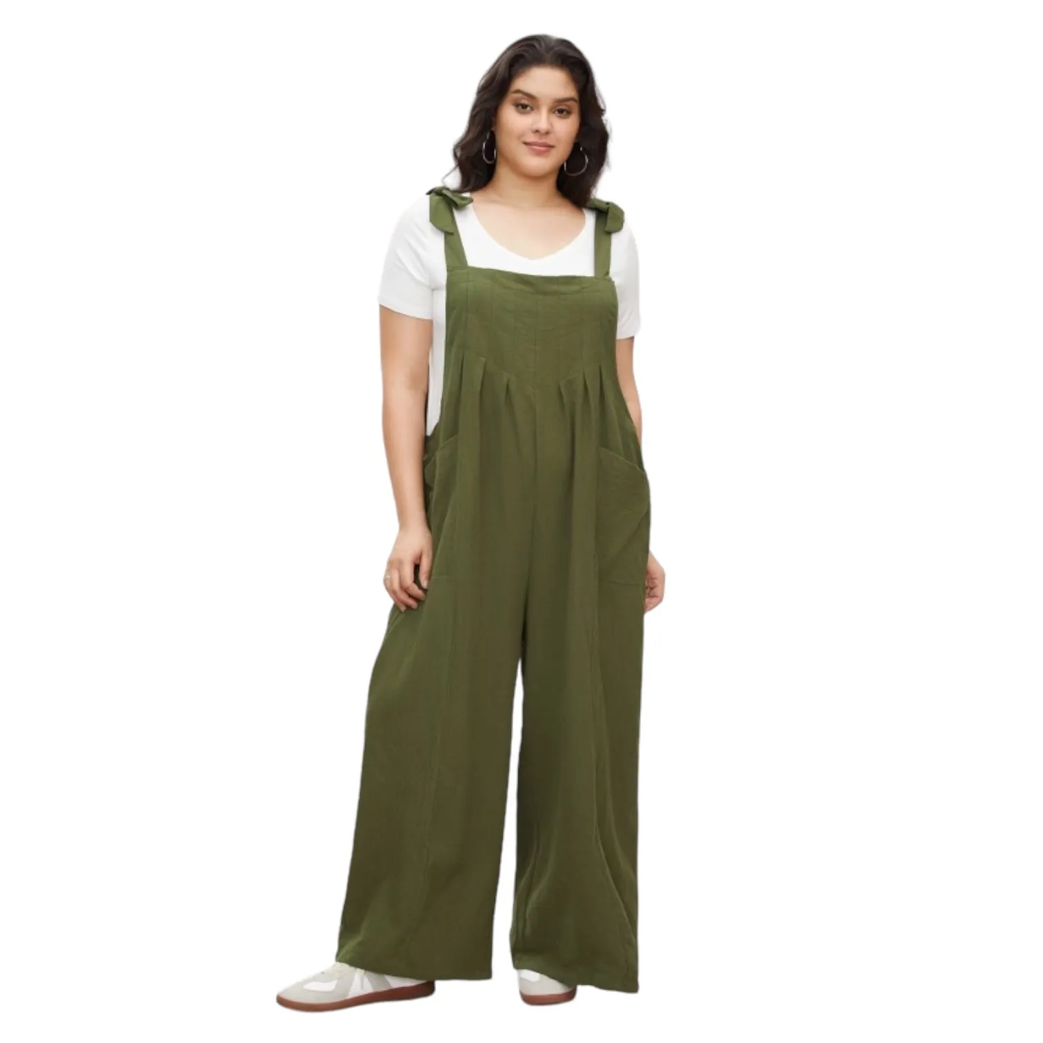 Bloomchic Green Cotton Jumpsuit Overall Pants Size 12 - Image 2