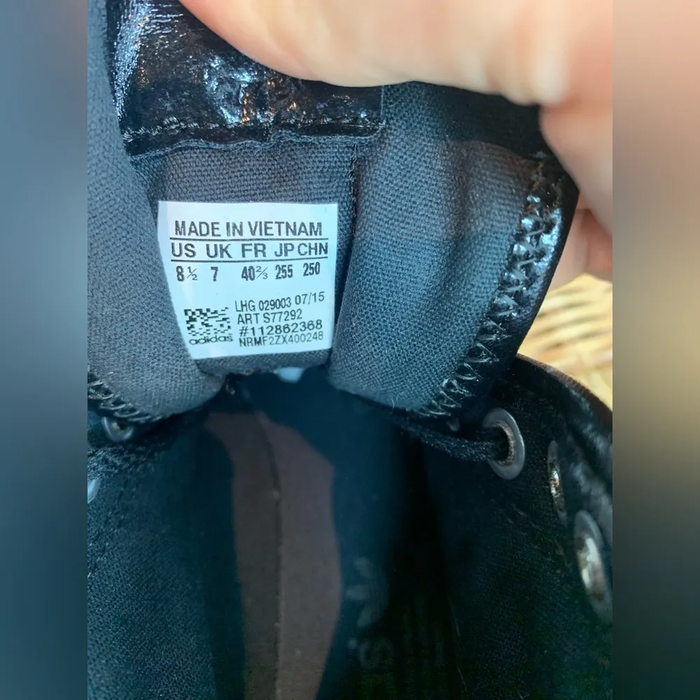 Adidas Honey Triple Black Shimmer Mid High Tops Sneakers Size 8.5 - Image 11