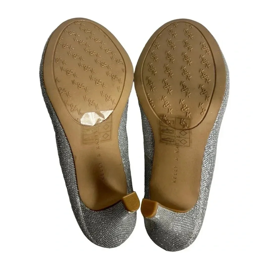 Kelly & Katie Women's Silver Glitter Pumps Size 7.5 Party Stiletto Heel - Image 10
