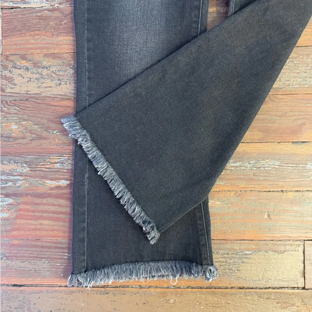 Spartina 449 Juliette Charcoal Wash High Rise Raw Hem Kick Flare Jeans ~ Sz 8 💛🍄 - Image 11