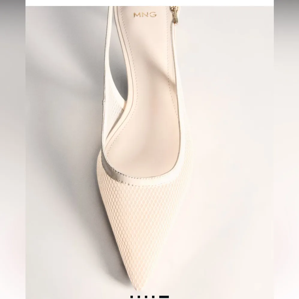 Mango NWT HEELED MESH SHOES WHITE FALL FORMAL PARTY $77 - Image 3