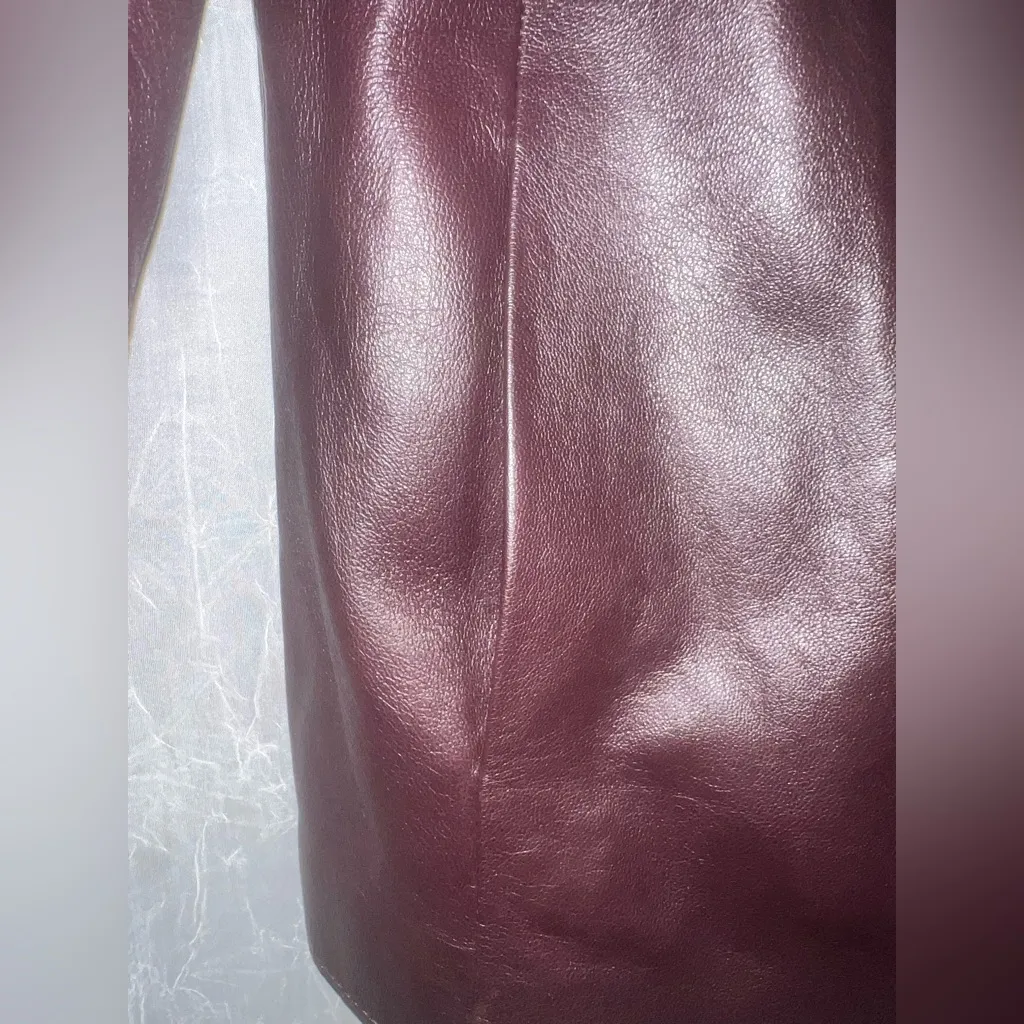 Couture By J. Park Lamb Leather Women’s Maroon Jacket Medium MINT Y2K Vintage - Image 4