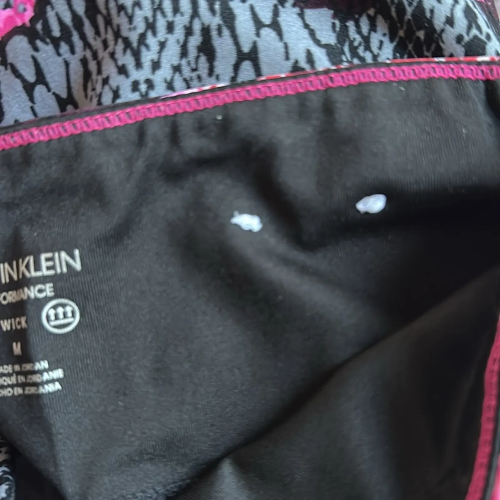 Calvin Klein Performance Pink Black Leggings Compression Medium Artsy Pocket - Image 7