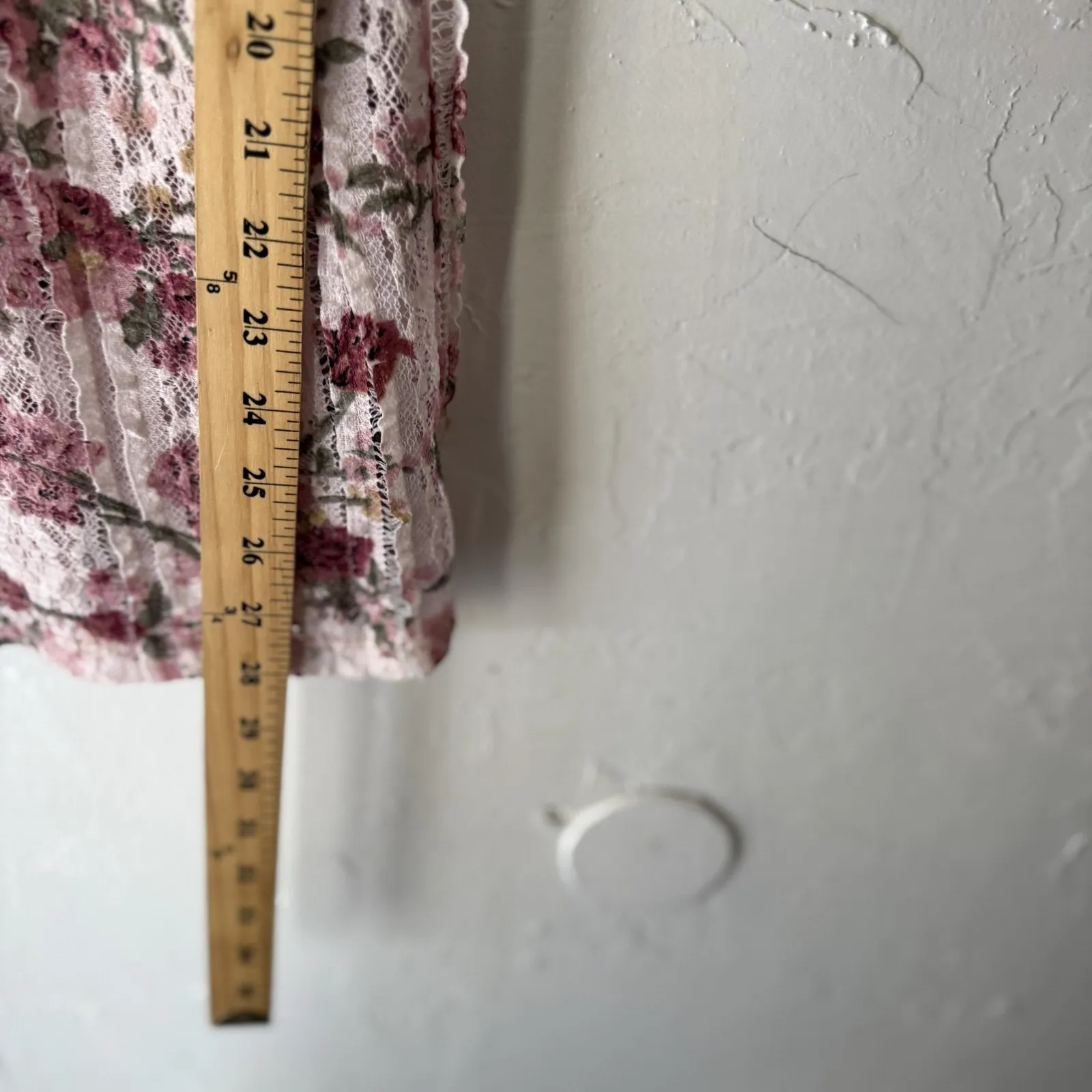 Vanity Y2k Fairy Lace Large Floral Lace Boho Sheer Cap‎ Sleeve Going Out Top Pink - Image 6