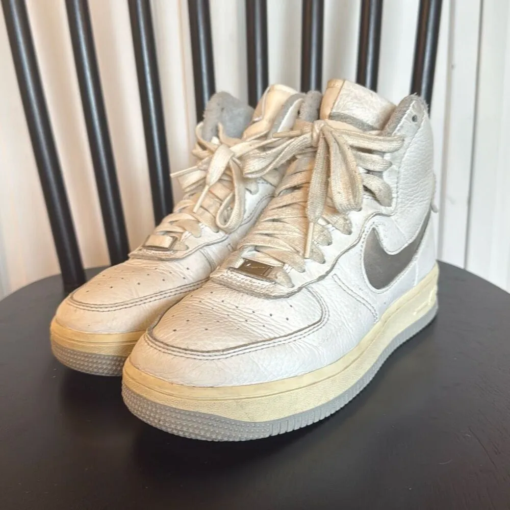 Nike Air Force 1 sculpt silver high top leather sneaker 7 - Image 6