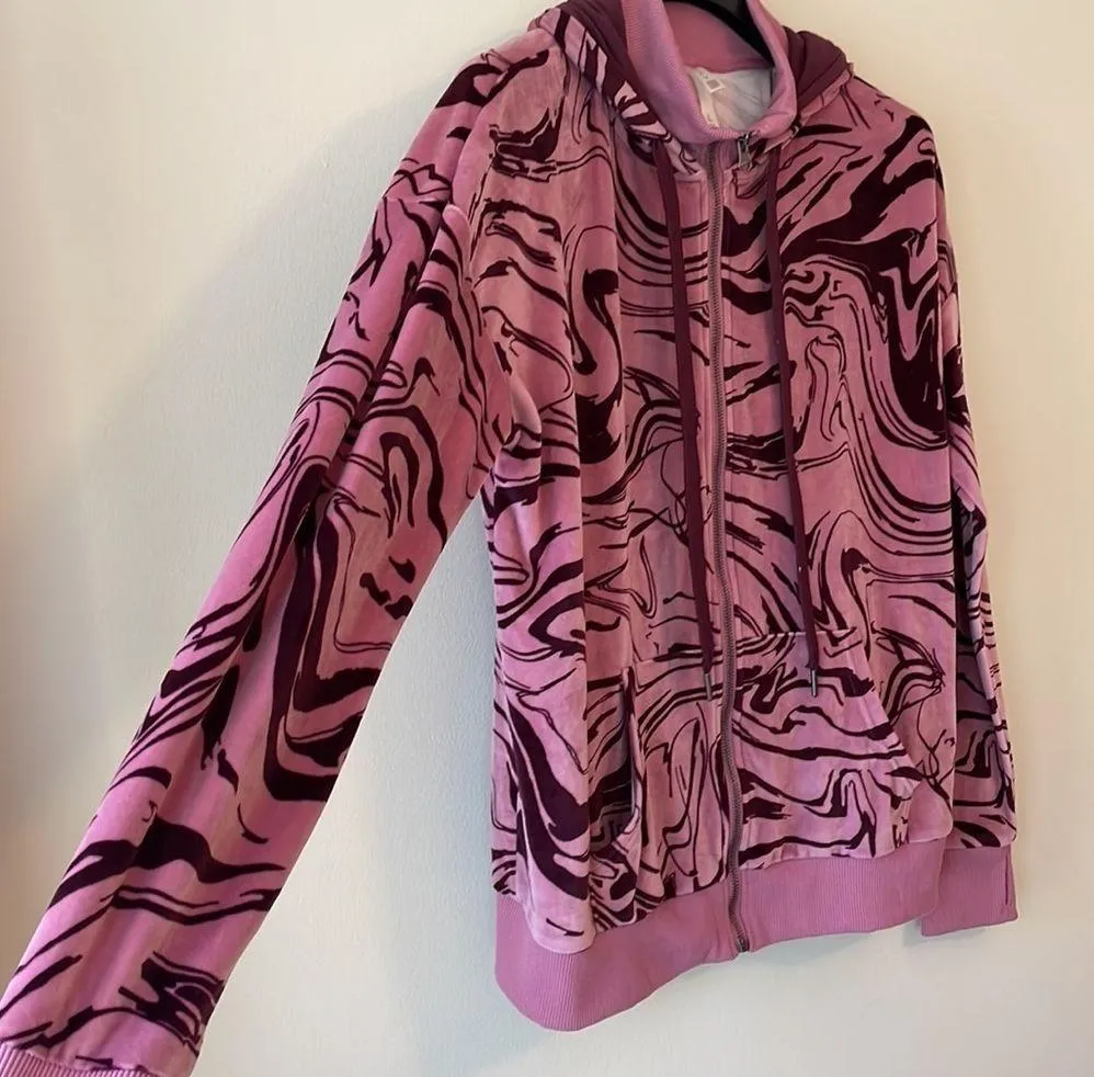 Bethany Zip Front Hoodie Cozy Collection. Size L Color Violet - Image 5