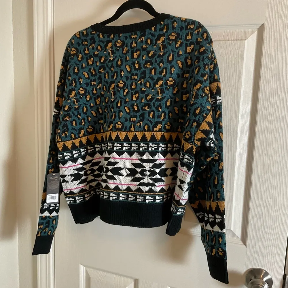 Wrangler retro Multicolor Patterned Women's Sweater size small - Image 5