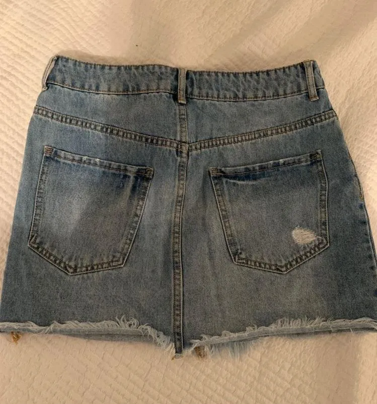 Distressed Denim Skirt - Image 3