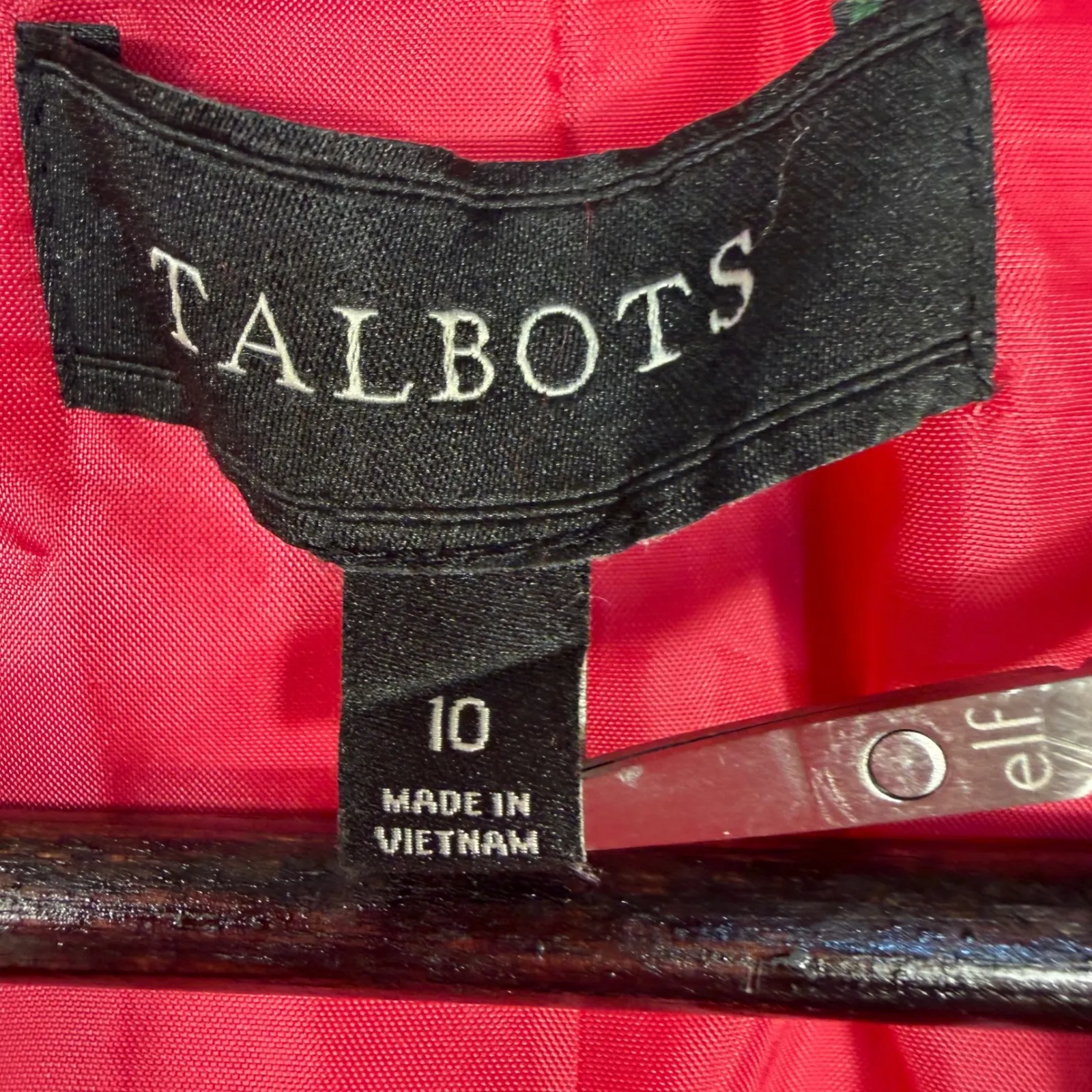 Talbots Linen Colllarless Blazer Lined Women's Size 10 Pink Hook & Eye Closure - Image 3