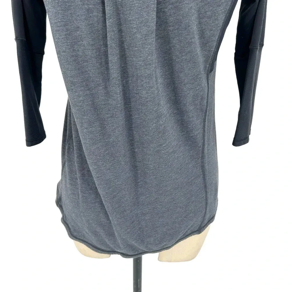 Lululemon Spincity Top Long Sleeve Zip Tee Layer Heathered Black Gray Size 6‎ - Image 8
