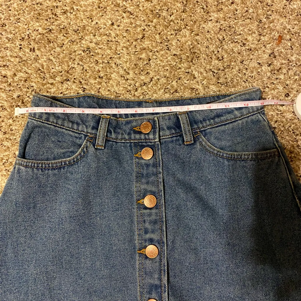 Monki ❤️  button fly denim jean skirt 💚 - Image 4