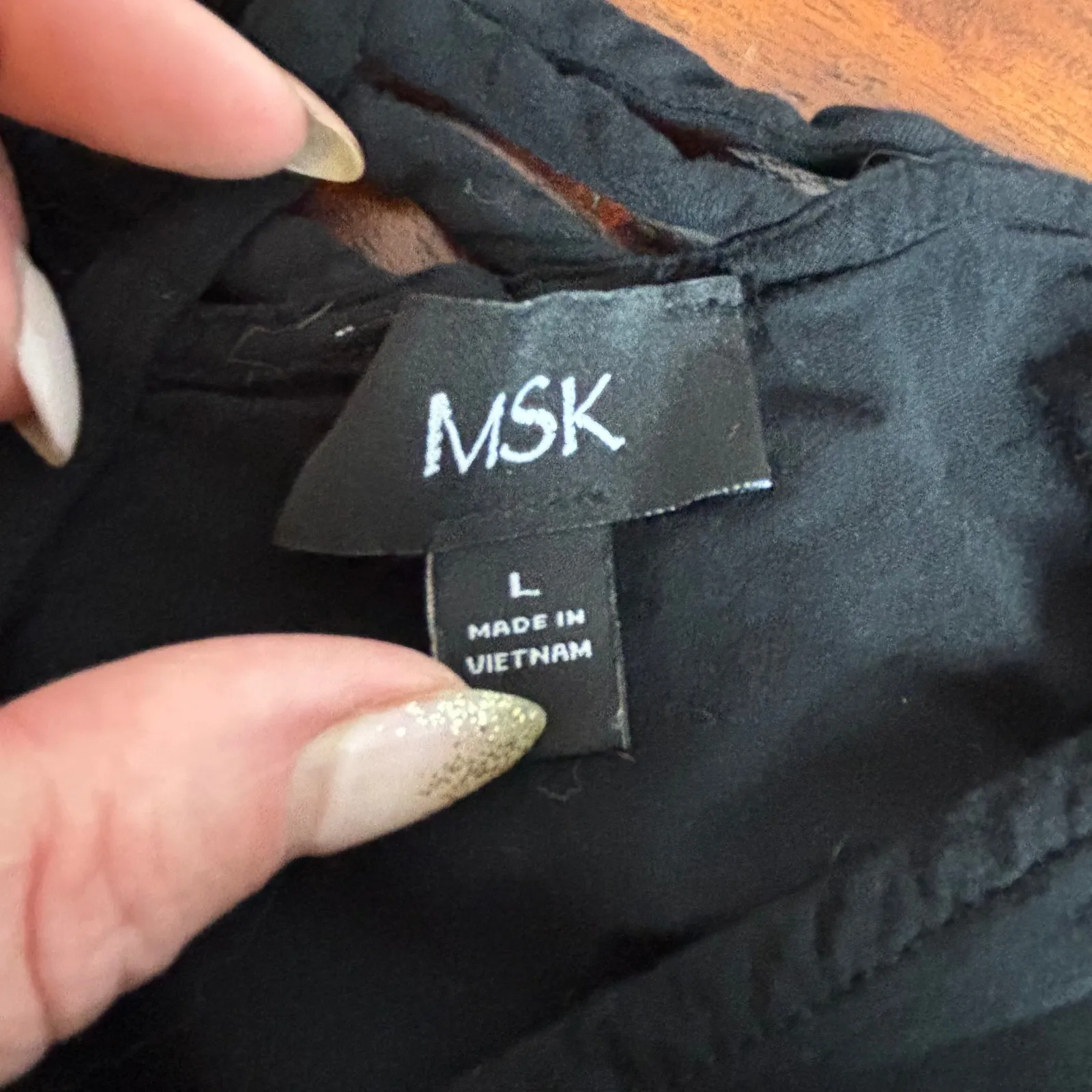 MSK Black Wide Leg Jumpsuit Cap Sleeve V Neck Women's Size L Size L - Image 4