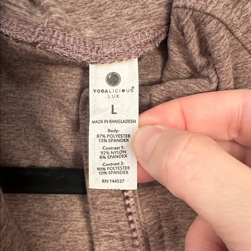 Yogalicious Womens full zip ultra soft jacket size large
Mocha - Image 5