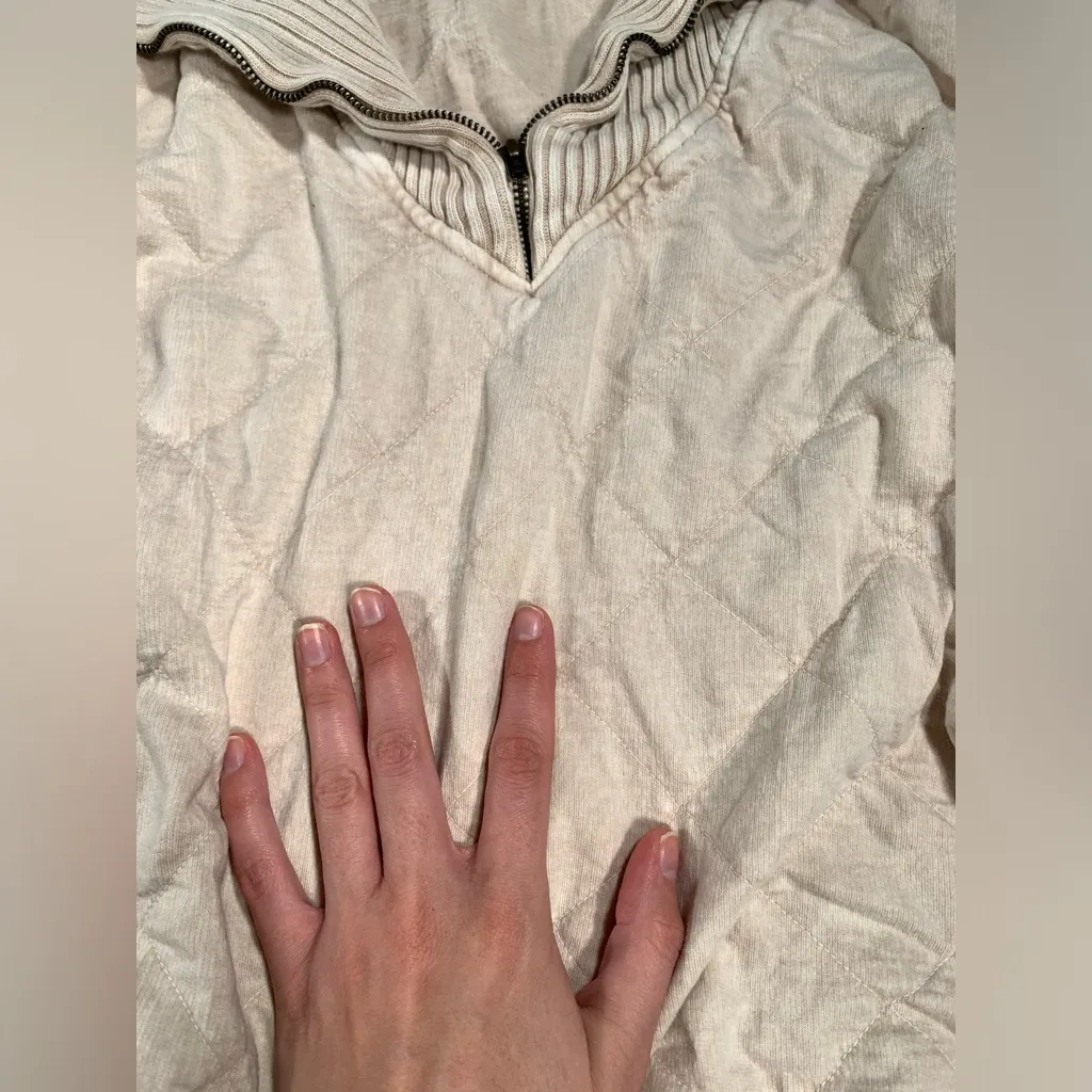 FP one free people cream cotton Sweatshirt sweater Size M - Image 4